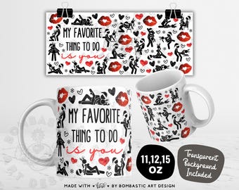 Emballage de tasse de Noël « My Favourite Thing » 11 oz 15 oz : Mug amusant par sublimation (PNG)
