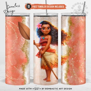 Island Princess Inspired Tumbler Wrap 20oz, Love the Sun & Ocean Waves Cartoon Character Princess Sublimation Design, Skinny PNG, Digital