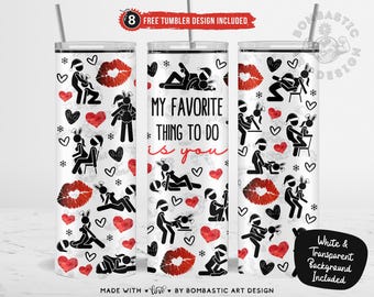 Christmas 'My Favorite Thing' Tumbler Wrap: Funny 20oz Skinny Tumbler Sublimation Design (PNG)