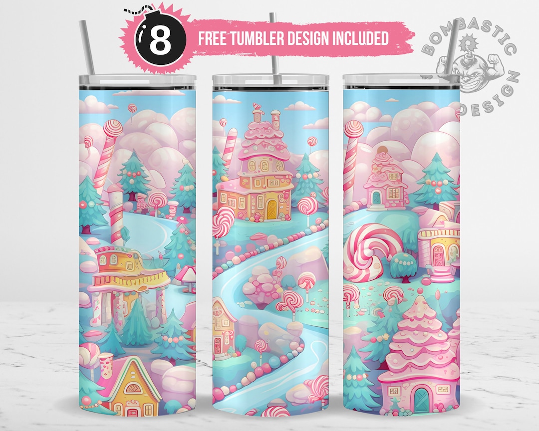 Candyland Christmas Tumbler Wrap Sublimation Design PNG Cute Etsy