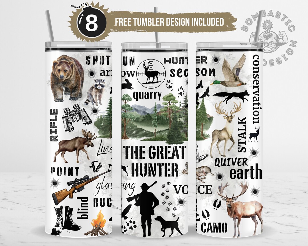 Hunting Season Tumbler Wrap Sublimation Design PNG 20 Oz Skinny ...
