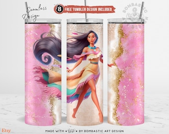 Free Soul Princess Inspired Tumbler Wrap 20oz, Love of The Wild Wind Whispers Cartoon Princess Sublimation Design, Skinny PNG, Digital