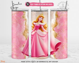 Beautiful Dreamer Princess Inspired Tumbler Wrap 20oz, Magical Sleeping Cartoon Character Tumbler Sublimation Design PNG Skinny Digital