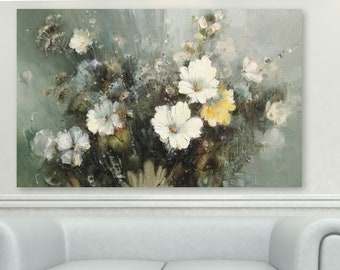 Wildflower painting, flowers wall art, floral painting, floral wall decor, flower canvas art, wildflower wall art prints, botanical wall art