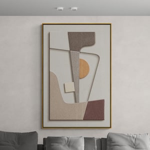 Large abstract wall art, framed geometrical art print, modern canvas print in floater frame, minimalist artwork, living room wall art