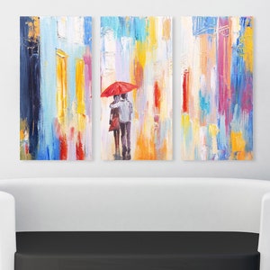 Liebespaar Leinwand Kunst romantisches Schlafzimmer Dekor, abstrakte Malerei, Valentinstag Geschenk, Pinselstriche