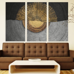 Black and gold wall art, abstract painting, modern extra large canvas wall art printable, trendy wall art, gifts for home