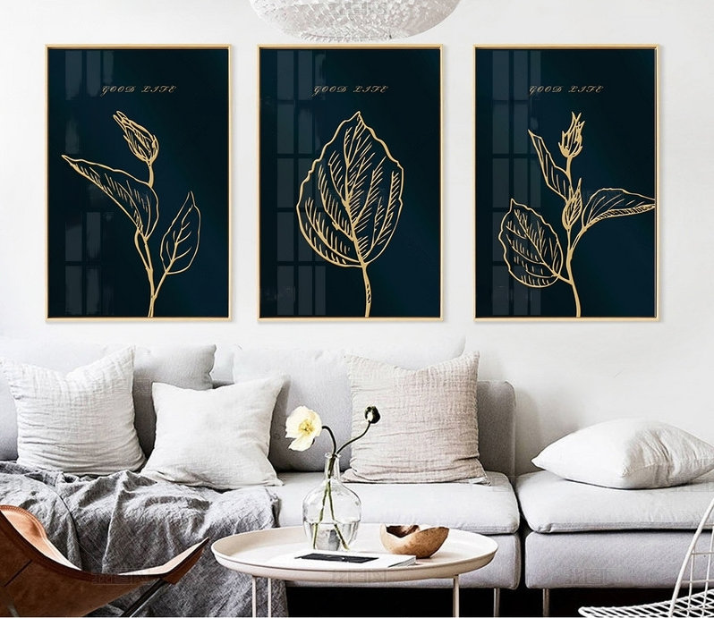 Metal Leaf Wall Art, Metal Wall Decor, Large Gold Leaves Wall Art, Wall  Hangings, Modern Home Artwork Nature Decoration for Living Room 