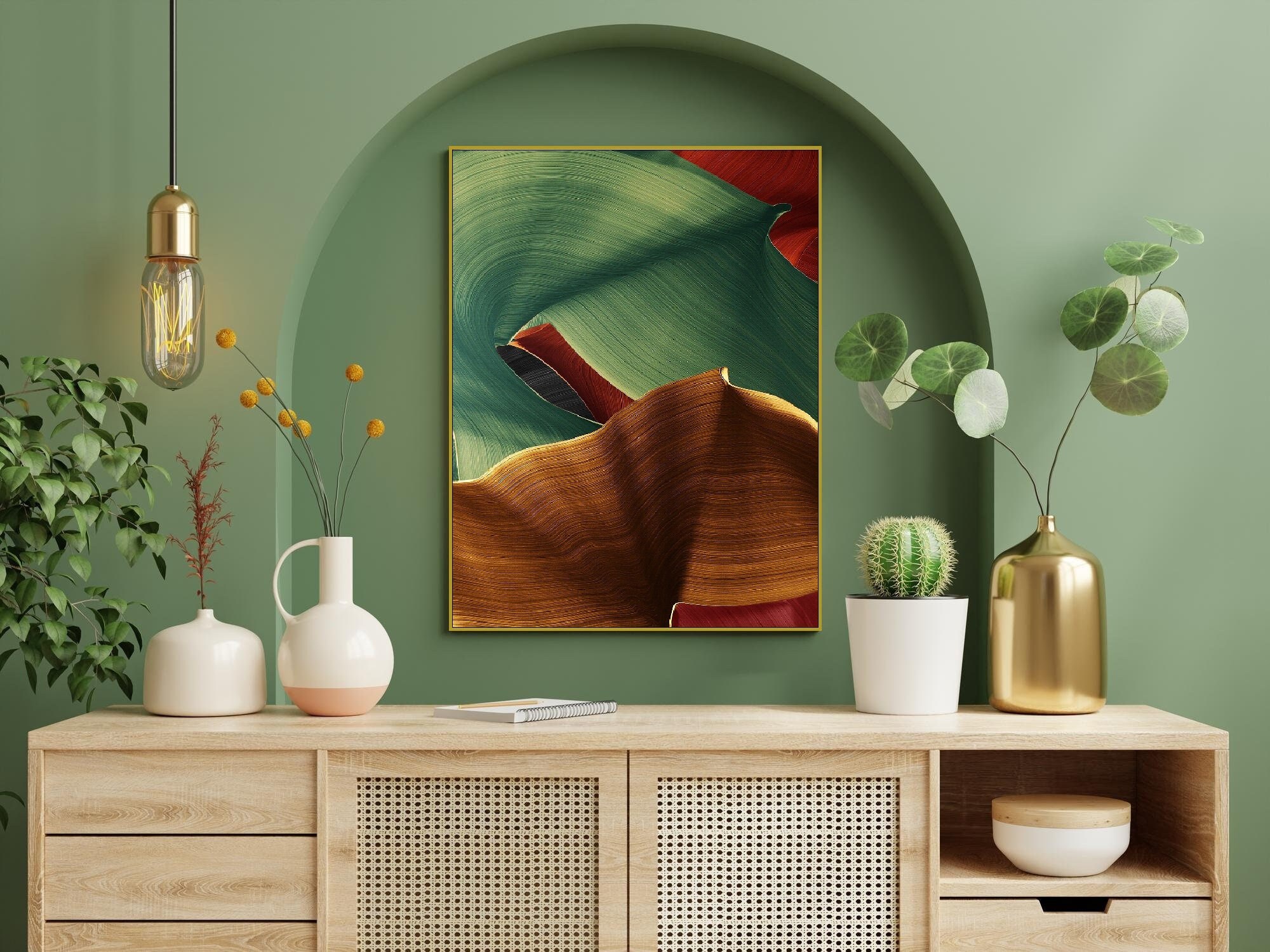 Abstract Green Canvas Print: Modern Framed Wall Art