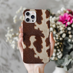 Cow Phone Case, Cowgirl Cell Phone Case, Country Western iphone 16e case, Cowhide Pattern Pro Max, Plus iPhone, Samsung Pixel Tough Cover