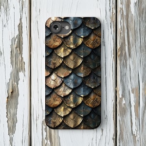 Dragon Phone Case, Black and Bronze iphone 16e case, Fantasy Phone Case, Cell Phone Case, iPhone 13 14 15 16 Pro Max Galaxy s25 Tough Case