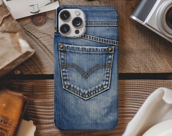 Jeans Phone Case, Denim Pocket Cover for iPhone Galaxy Pixel
