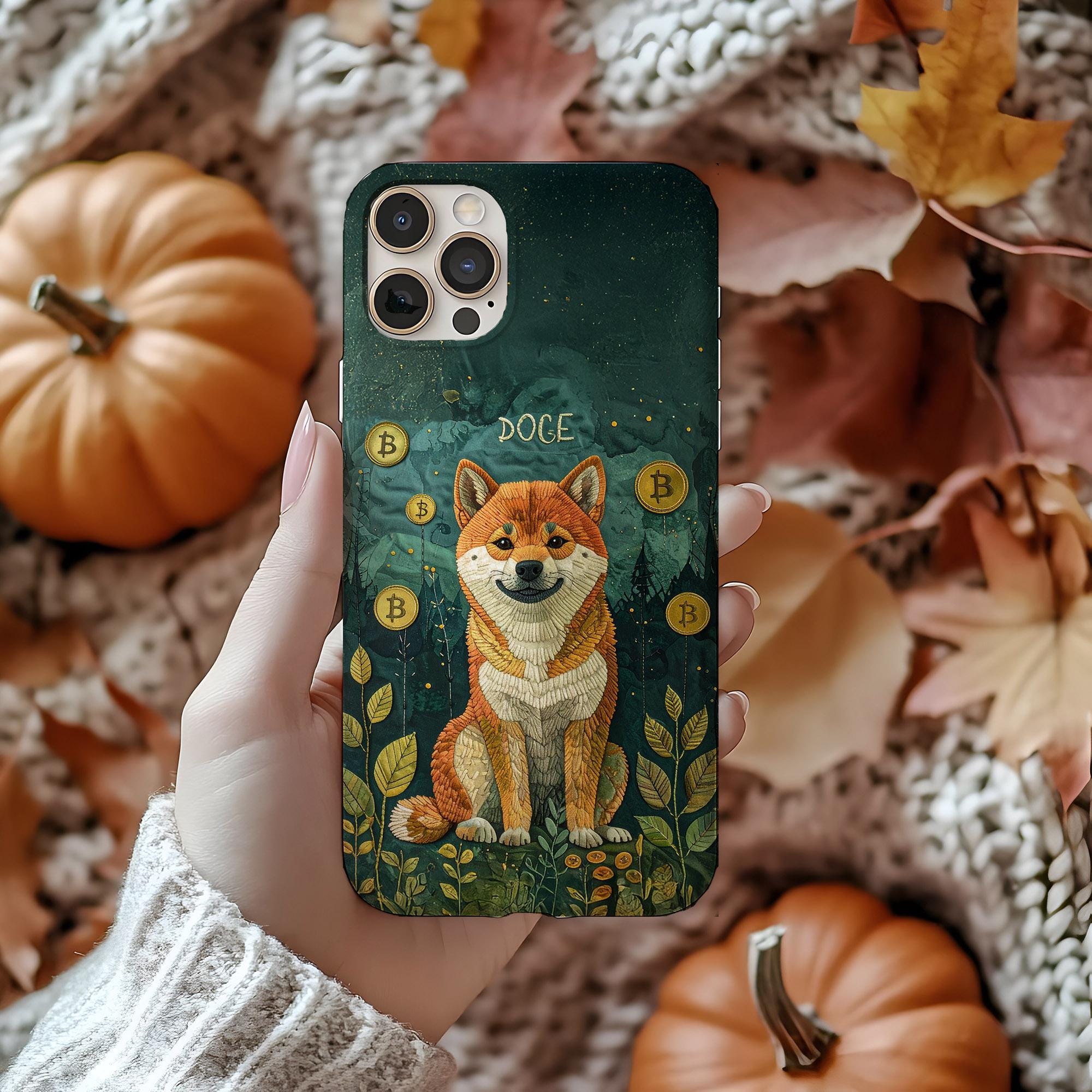 柴犬スマホケース – 面白いDogeミームの緑豊かな金貨、iPhone 17用Crypto Dogeギフト、MagSafe対応マットタフスマホカバー  - Etsy 日本