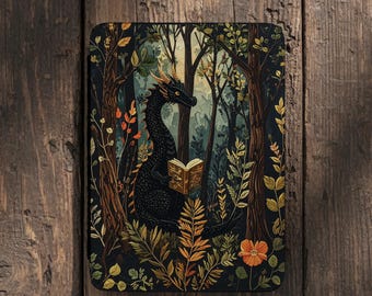 Kindle Case with Hand Strap, Paperwhite 12th Gen/Colorsoft 7", Faux Leather Black Dragon Cover