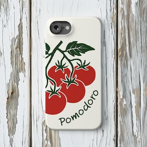 Tomate Handyhülle, Handytasche Pomodoro, Italien Italien Retro Sommer Rot, Pomodoro, iPhone 16e 15 14 13, Samsung S25, Pixel 7 8 9, MagSafe Tough