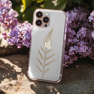 Clear Phone Case, Pressed Fern Phone Case Wildflower, Transparent iphone 16e to 11 pro case, galaxy ultra, pixel, MagSafe Leaf Phone Case