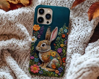 Floral Rabbit Phone Case, Bunny iPhone & Samsung Cover