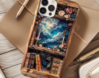 Romantasy Handy Hülle, Bücherregal iPhone Galaxy Pixel Cover