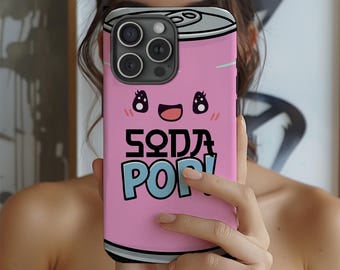 Soda Pop Phone Case, Kpop Aesthetic, Cute Pink Demon Hunter Phone Case Kawaii, iphone 16e case MagSafe Tough Case Pixel 7-9 Galaxy