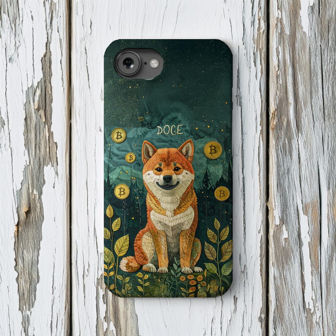 柴犬スマホケース – 面白いDogeミームの緑豊かな金貨、iPhone 17用Crypto Dogeギフト、MagSafe対応マットタフスマホカバー  - Etsy 日本