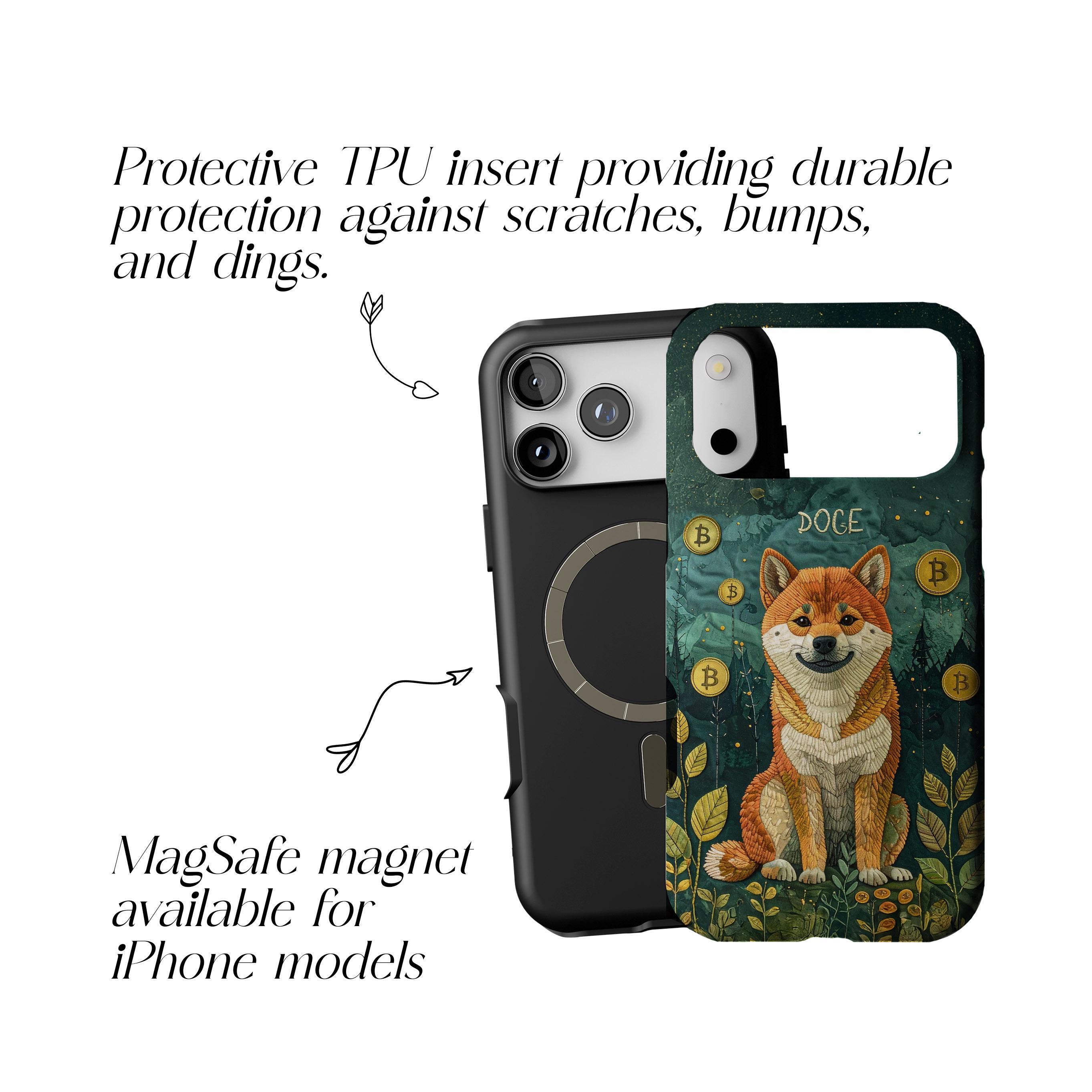 柴犬スマホケース – 面白いDogeミームの緑豊かな金貨、iPhone 17用Crypto Dogeギフト、MagSafe対応マットタフスマホカバー  - Etsy 日本