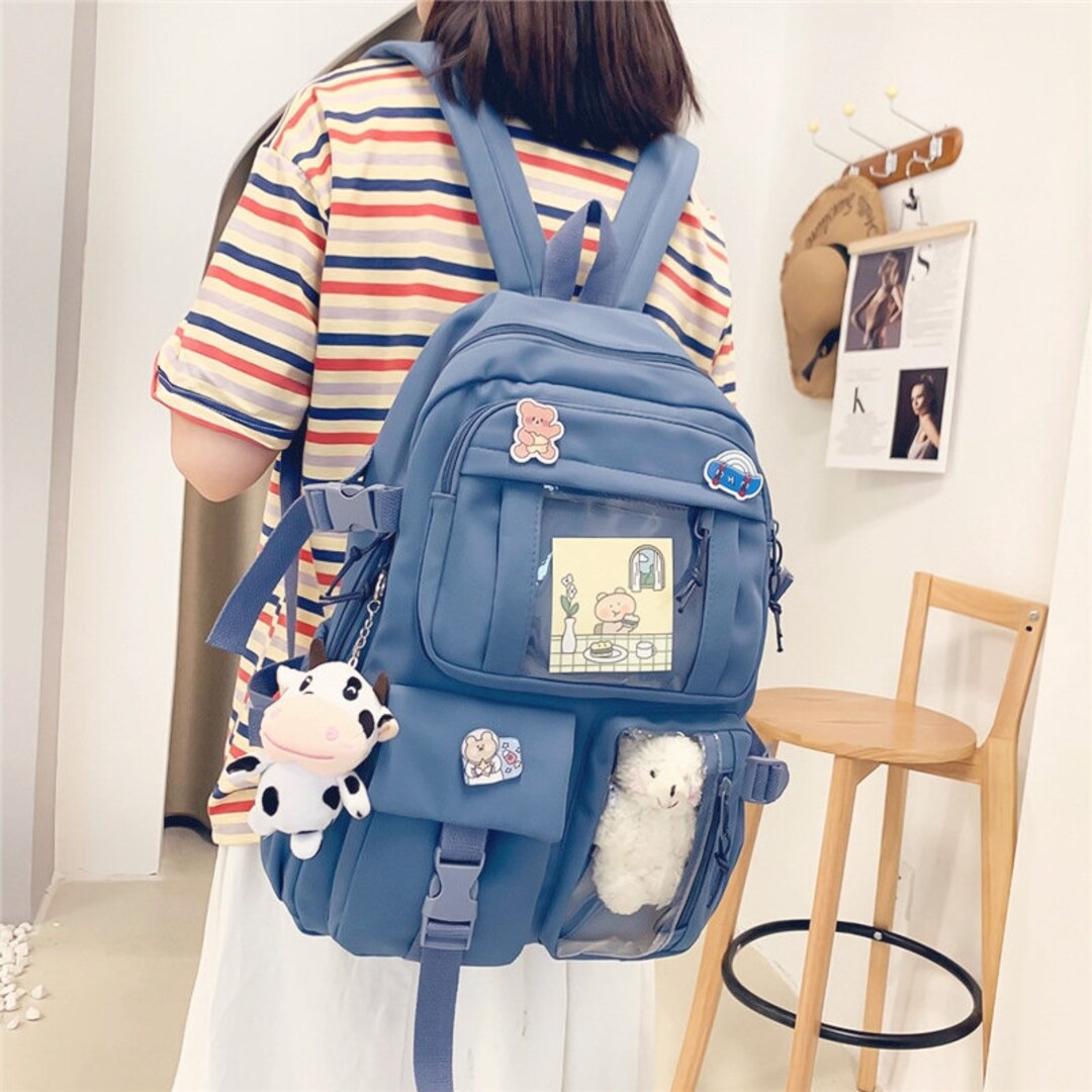 Ita Backpack With Accessories Cute Pink Backpack Large Etsy