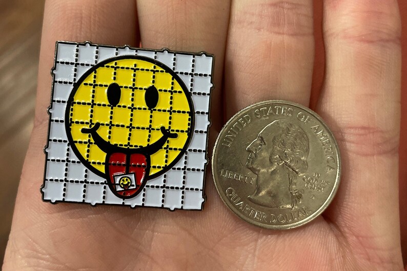 LSD Smiley Face Tabs Enamel Pin Acid Blotter Pin Hippie Etsy Australia