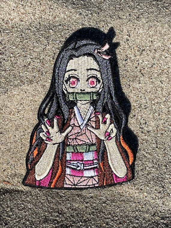 Anime Patch Iron on | Demon Fan Art | Slaying Evil Pink Anime Girl | Fan  Japanese Art | Adorable Cute Kwai Pink Patches for Clothes