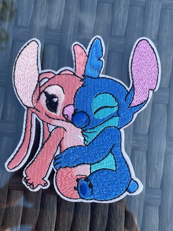 Stitch and Angel Hugs Iron on Patch Lelo and Stitch Cute Kids