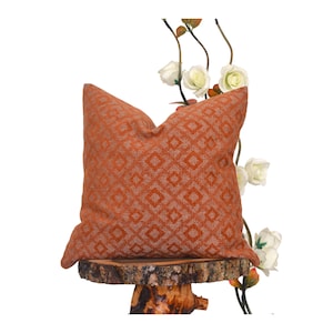 IREM || Housse de coussin orange brûlé, housse de coussin décoratif, taie d&#39;oreiller motif losanges, toutes les housses de coussin