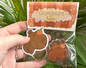 Capybara keychain, capybara lover gift, cute capybara keychain,  kawai capybara , acrylic keychain, keychain charm , adorable capybara