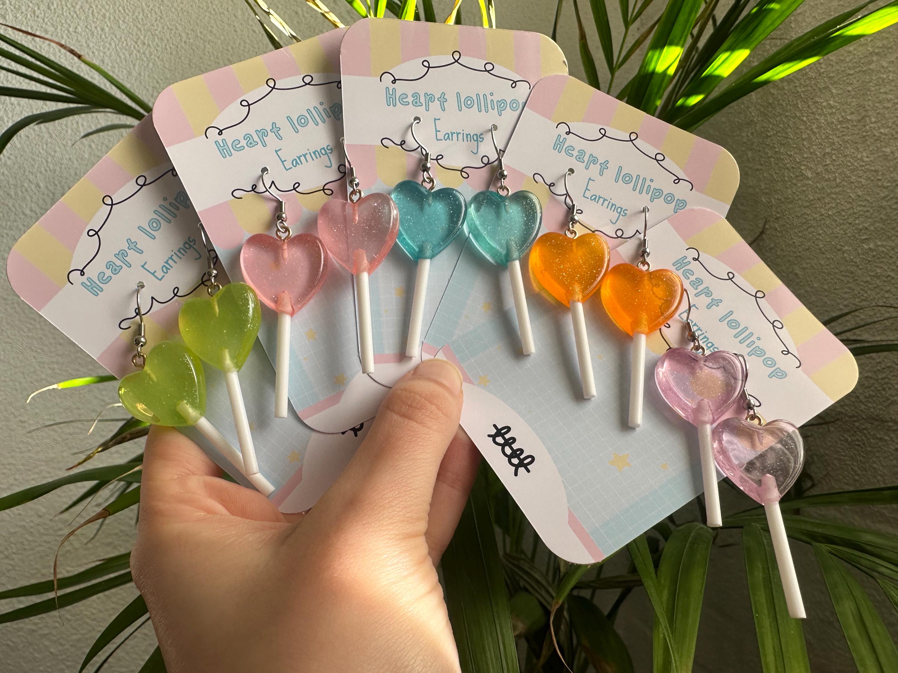 Heart Lollipop Earrings - Etsy