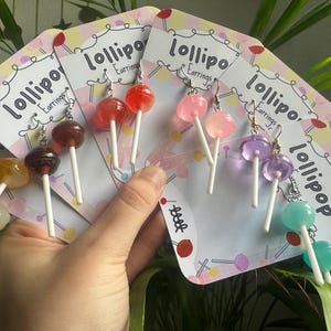 Lollipop earrings ~ Kawaii Earrings ~ Funky Earrings ~ dangle Earrings ~ Fun Earrings ~ hypoallergenic