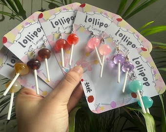 Lollipop earrings ~ Kawaii Earrings ~ Funky Earrings ~ dangle Earrings ~ Fun Earrings ~ hypoallergenic
