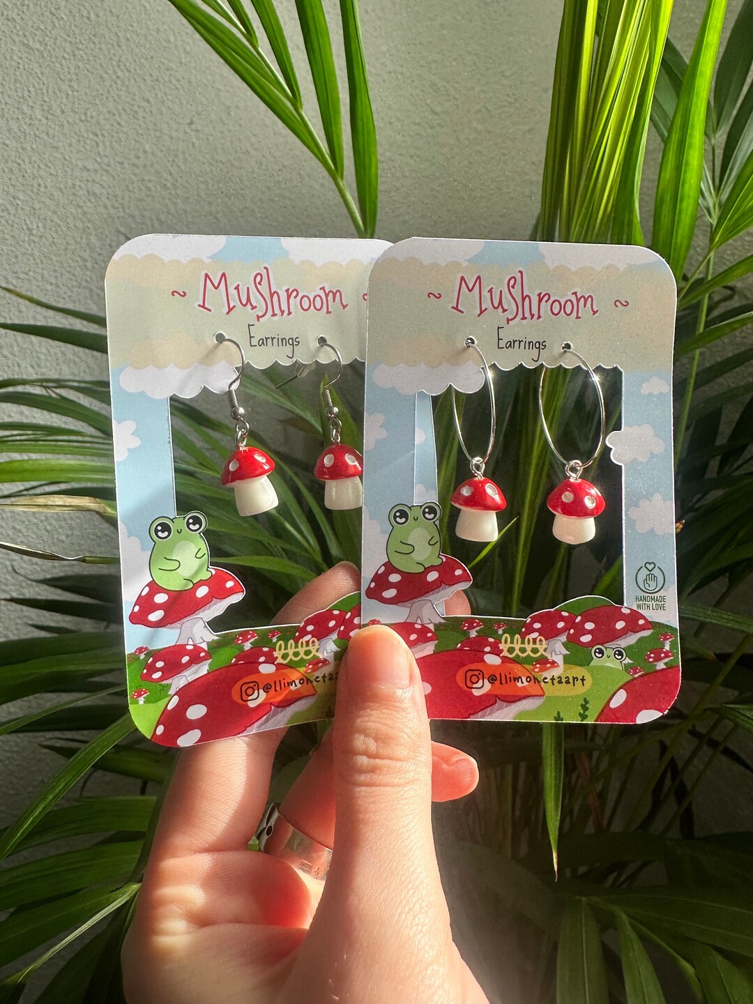 Pilzohrringe in allen Farben, Geschenk für Naturliebhaber, süße ...