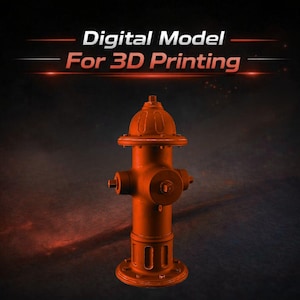 Fire Hydrant 3D Model with Hidden Compartment – Split Printable STL – Detailed Prop Decor