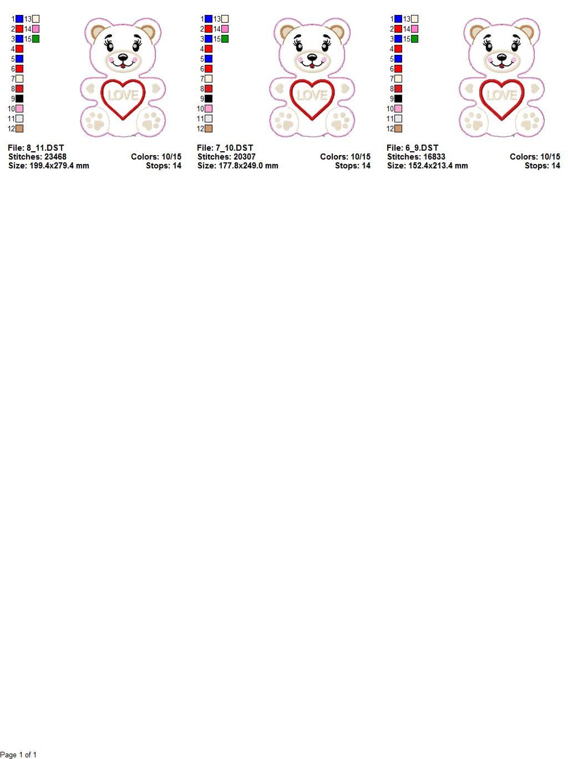 Bear Soft Toy Digital Design for Machine Embroidery ITH Etsy