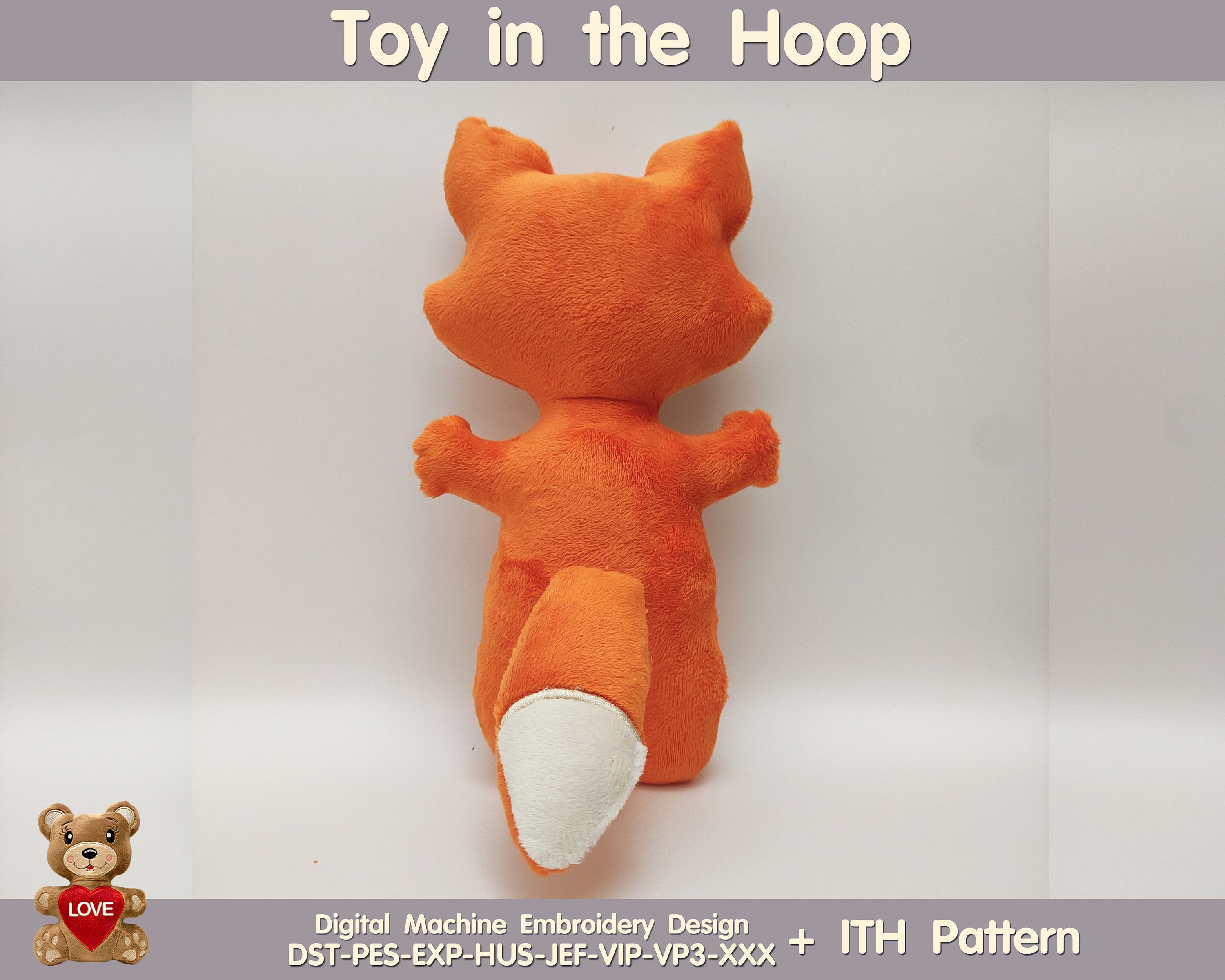 Fox Cute Soft Stuffe Toy Digital Design for Machine Embroidery ITH ...