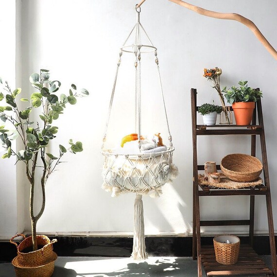 Cat Bed Cat Hammock Macrame Cat Swing Bed Cat Boho Home Decor Etsy