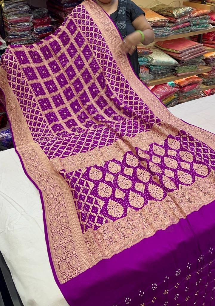 Bandhej shop heavy saree