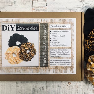 Sew Your Own Scrunchies, DIY Scrunchie Kit, Perfect Kit For Beginners, Fabric For Three Scrunchies Included in the Kit