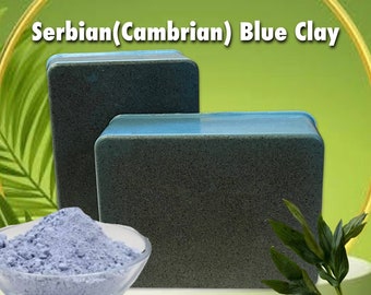 Serbian (Cambrian) Blue Clay Sea Moss Soap Bar||Natural Glycerin Soap|| Handmade