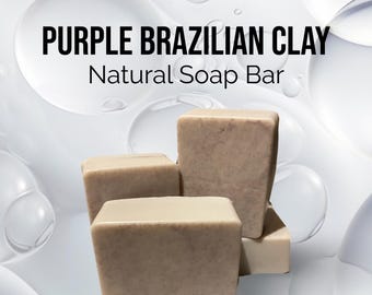 Purple Brazilian Clay Soap Handmade Bar | Triple Butter, Sea Moss Skincare (5oz)