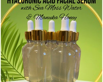 MOISTURIZING|| Hyaluronic Acid Facial Serum with Sea Moss Water & Manuka Honey|| HANDMADE