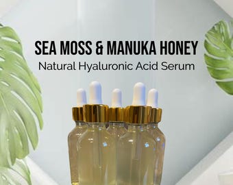 HIDRATANTE// Sérum facial con ácido hialurónico, agua de musgo marino y miel de Manuka// HECHO A MANO