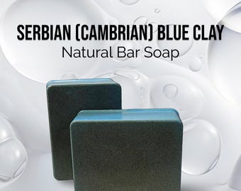 Servische blauwe kleizeep: handgemaakte natuurlijke schoonheidsreep (5oz)