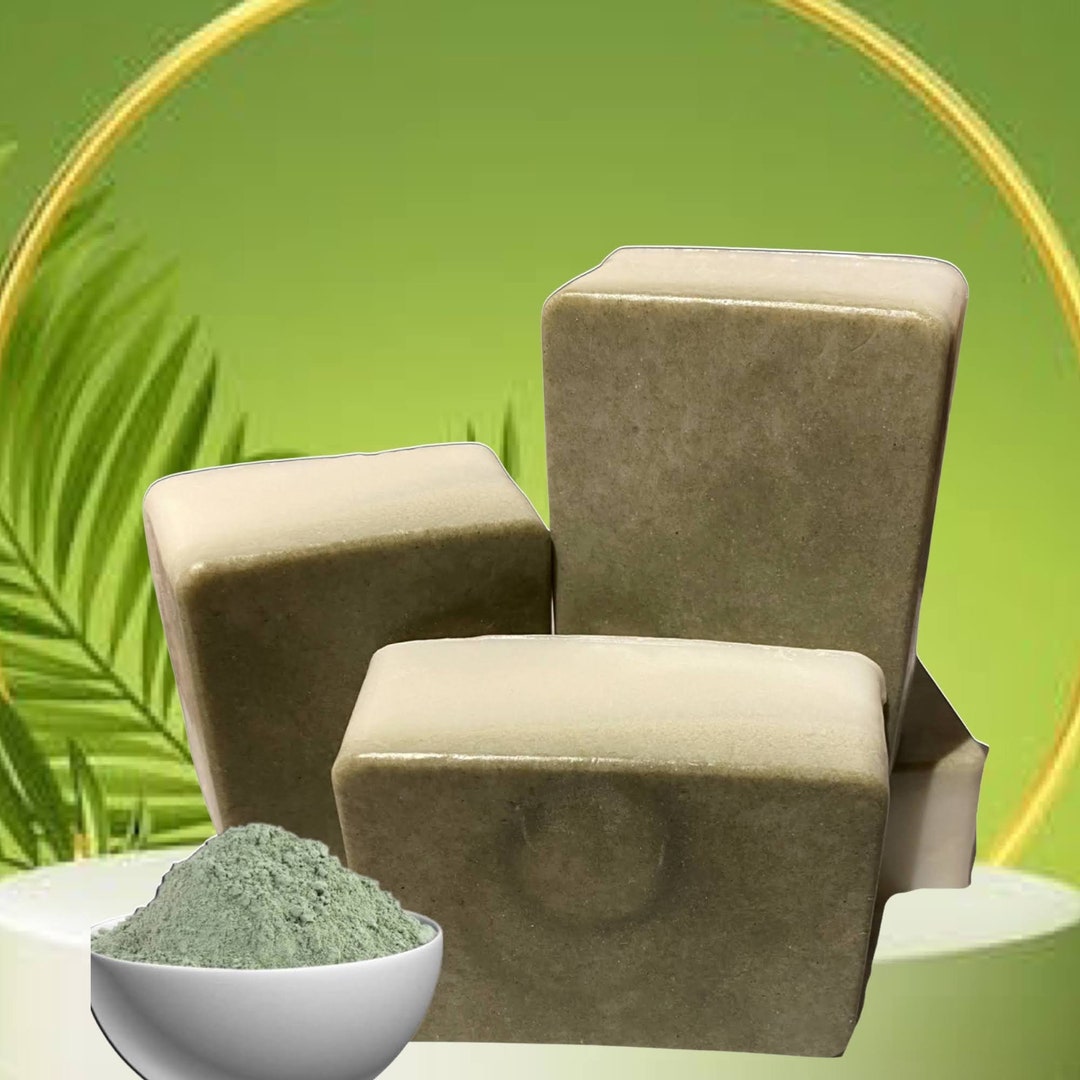 French Green Clay Bar Soap With Sea Moss Gel natural Glycerin Soap