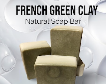 French Green Clay Soap Handmade Bar | Triple Butter Natural Skincare (5oz)