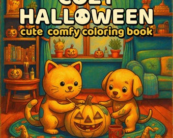 Cozy Halloween Coloring Book, Spooky Autumn Scenes (PDF)