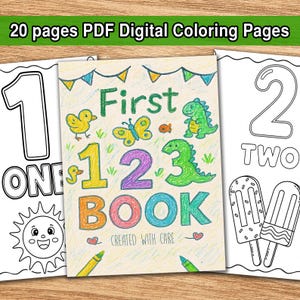 20 Printable Numbers Coloring Pages, Preschool Coloring Pages, Coloring Pages for Kids, Coloring Page, Best Selling, Homeschool Printable